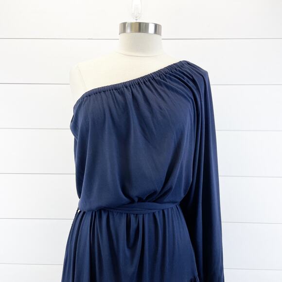 Marc Jacobs Womens Dress XS One Shoulder Navy Modal Rayon Softcore Balletcore - Picture 3 of 10